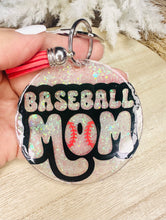 Load image into Gallery viewer, “Baseball Mom” Wristlet Keychain